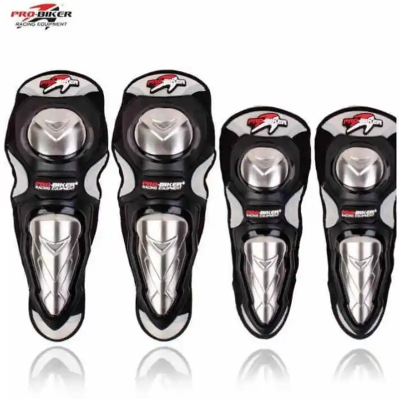 Pro Biker Motorcycle Riding Knee and Elbow Guard Set of 4