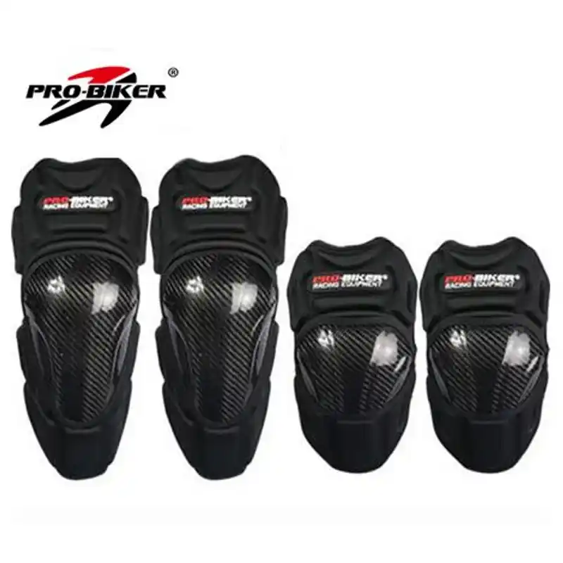 PROBIKER Motorcycle Carbon Fiber Knee & Elbow pads Motorbike Motocross Racing Armor Protector Guard riding Protective Gears