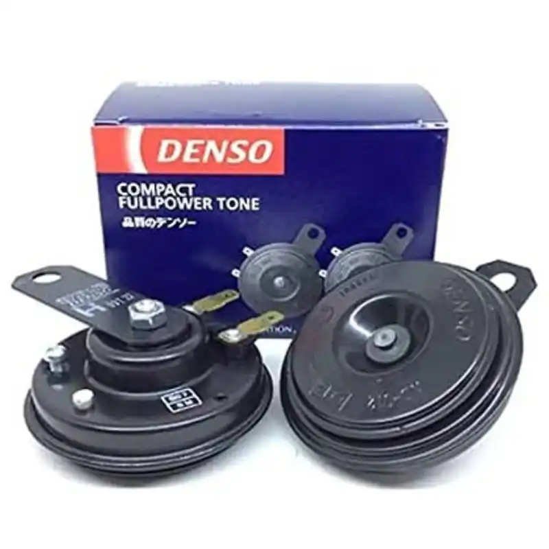 Denso Compact Full Power Tone Universal Horn Set of 2 for Motorbike/Car