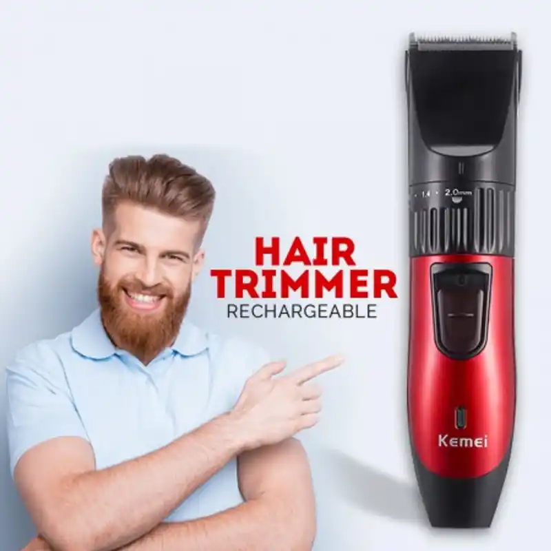 KM-730 Professional Trimmer - Red and Black