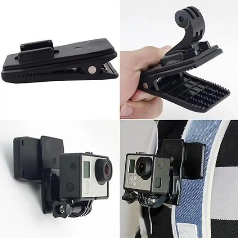 360 Degree Quick Release Rotary Backpack Bag Hat Clip Fast Clamp Mount For GoPro HD Hero 2 3 3+ 4 for Xiaomi Yi Sport Action Camera