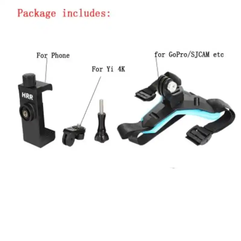 Motorcycle Helmet chin Action Camera Mount with Mobile Phone Holder